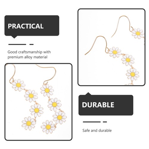 Pendientes Little Daisy Niña Miss Flor Aro Gota para Mujer Cuelga Moda - Imagen 8 de 12