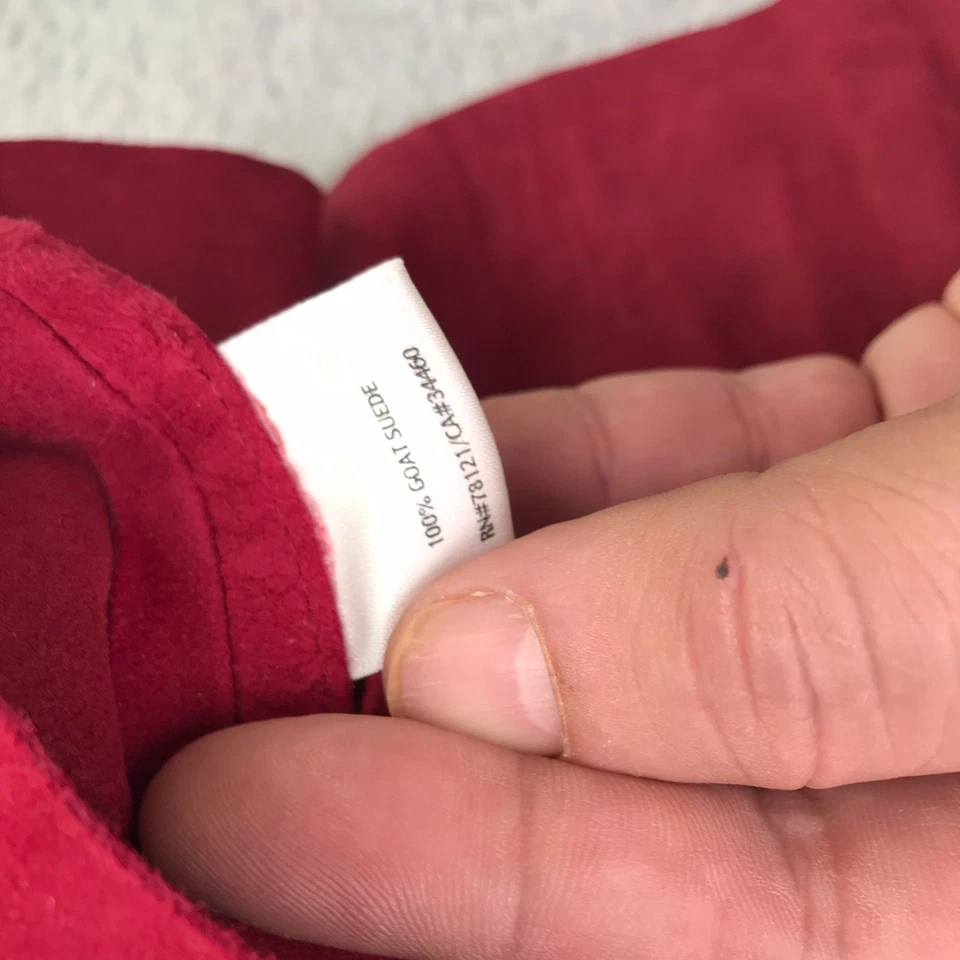 Eileen Fisher Jacket Womens 2X Red Goat Suede Button Up Coat *Flaw - Image 4 of 4