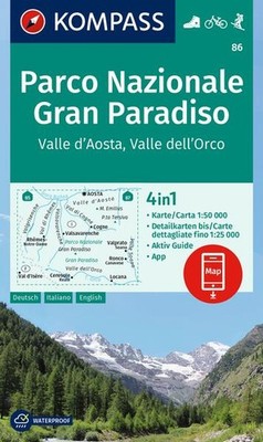 KOMPASS Wanderkarte 86 Parco Nazionale Gran Paradiso, Valle d'Aosta, Valle dell'