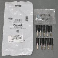 (10) Pomona Banana Plug 1325-0, 5000V, 15 A, 18 to 22 AWG, Nickel Plated Brass