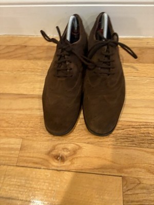 Used J.M Weston Brown Suede Shoes Size 10.5. Modele Prestege. Made In France