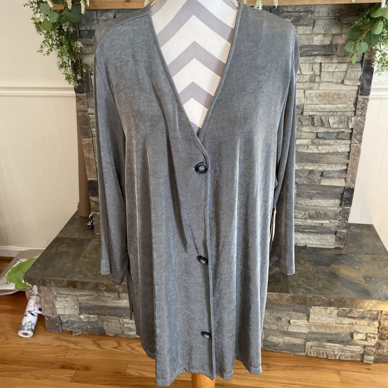 coldwater creek 3x  Grey NWT Cross Dye Cardigan (0026))