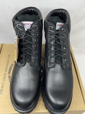 Black Leather American Smith Work Boots Size 8.5 Men