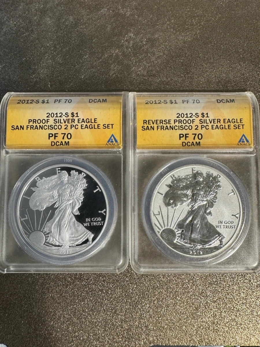 2012 Silver Eagle PCGS MS70 銀貨 25+ American Eagle PR 70 Graded 2012 Silver Bullion Coins for sale