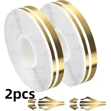2 Rolls×32 Ft Car Pinstriping Tape, Car Vinyl Tape Stripe Decal, Gloss gold