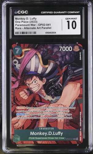 Monkey.D.Luffy (Alternate Art) graded CGC 10 for sale on eBay