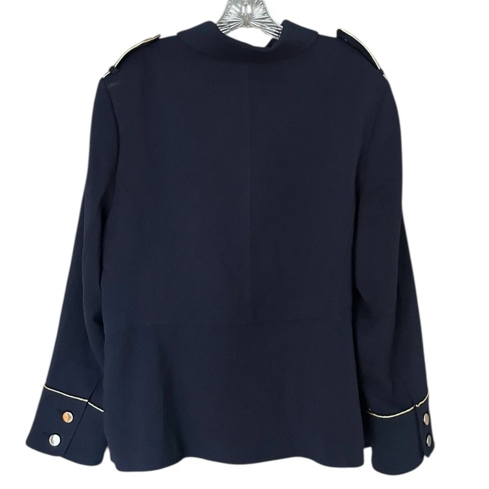 Chaqueta militar Chico’s azul marino para mujer 4/XXL dorada con botones bolsillos con solapa Foto 3 de 4