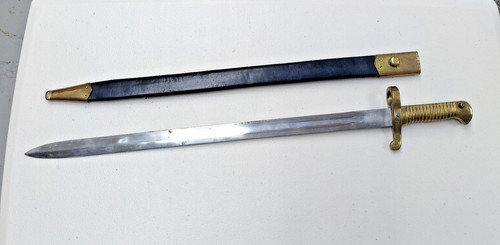 Revolutionary War Civil War Reenactor Short Sword Bayonet w/ Brass Handle Repro