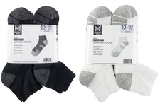 Member's Mark Men's Quarter Top Athletic Socks from USA Shoe Size 6-12, 10 Pairs