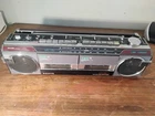 Vintage Sanyo Mini Boombox Stereo Cassette For Parts Or Repair