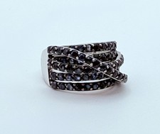 2.00 ct. Blue Sapphire w/ Rhodium Accent Setting 925 Sterling Silver Ring Sz 6