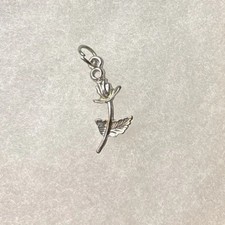 Dainty Rose Pendant Silver Tone