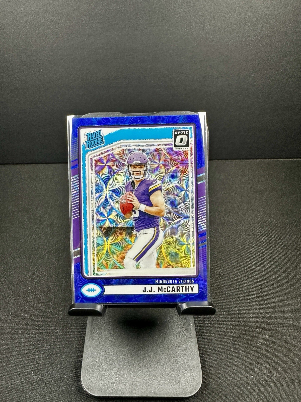 2024 Panini Donruss JJ McCarthy #303 Blue Scope Optic Preview Rated Rookie Vikes
