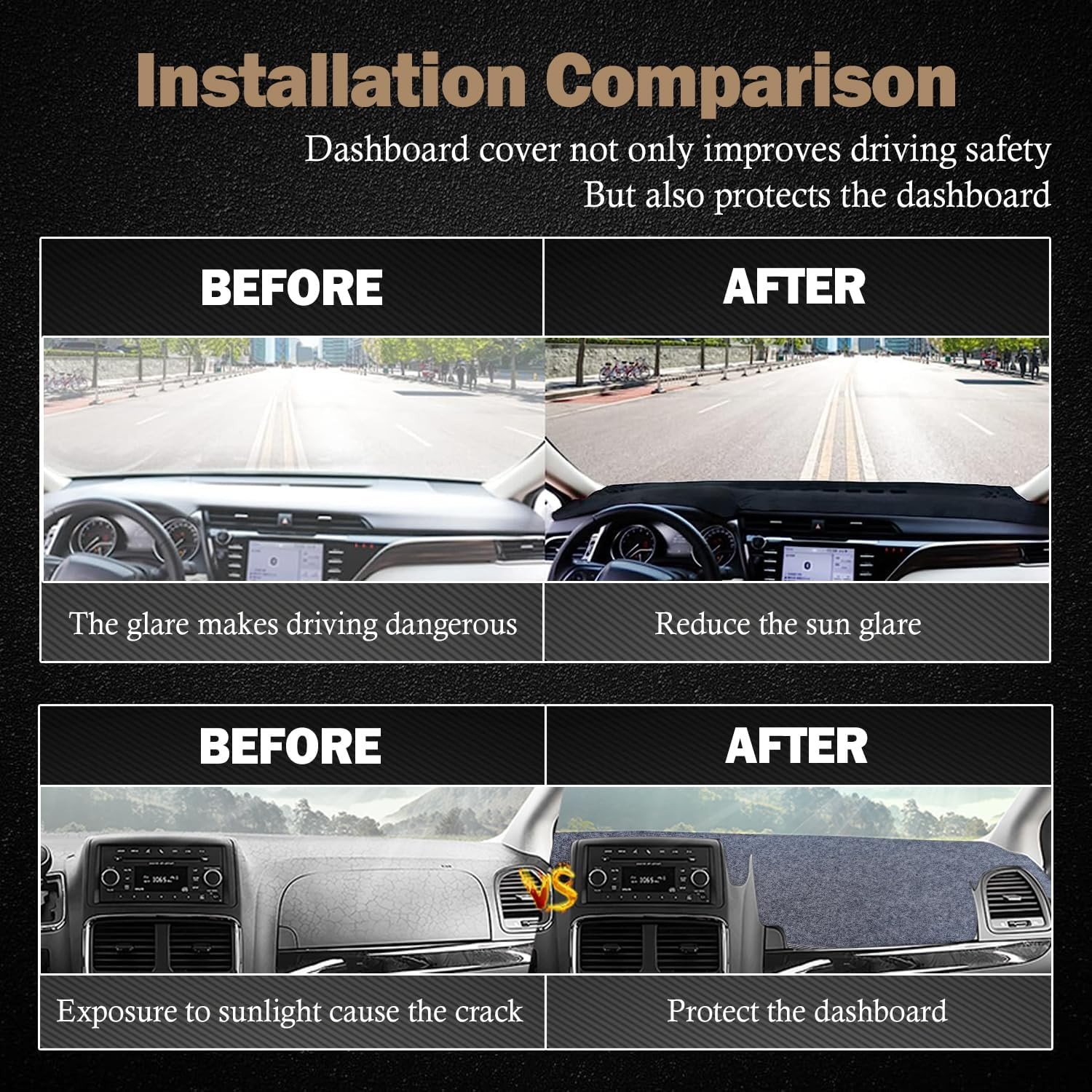 KEYOOG Dashboard Cover Dash Mat Fit for 1986-1981 Chevy/G-MC C10 C20 C30 K10 K20