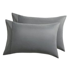 Queen Pillowcases Set of 2 - Pillow Cases Queen Size 2 Pack 20 20x30 Dark Grey