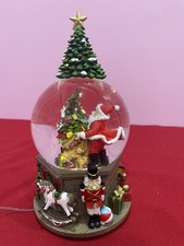 Santa  Christmas Tree Musical Snow Globe