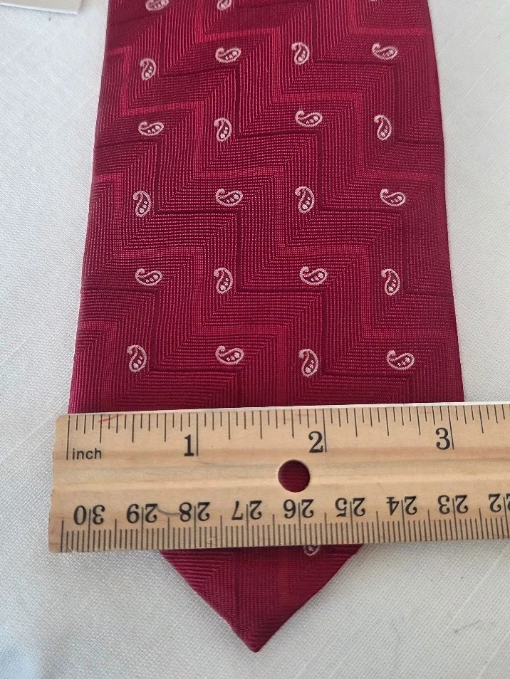 Corbata para hombre DANIEL MILANO 100 % seda ITALIA diseñador escalera borgoña con espejo Foto 2 de 4