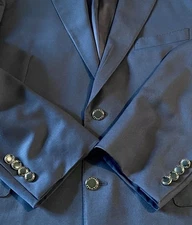 Canali Bloomingdale’s Blazer Men Italy 52 7 C US 42 Navy Blue With Logo Buttons