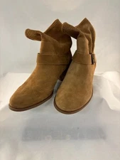 Sole Society Sola Brown Perforated Suede Ankle Boots 9.5 B NWOT