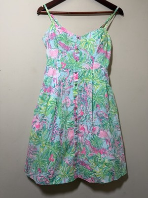 Lilly Pulitzer Easton Swing Dress Seasalt Blue On Parade Size 4