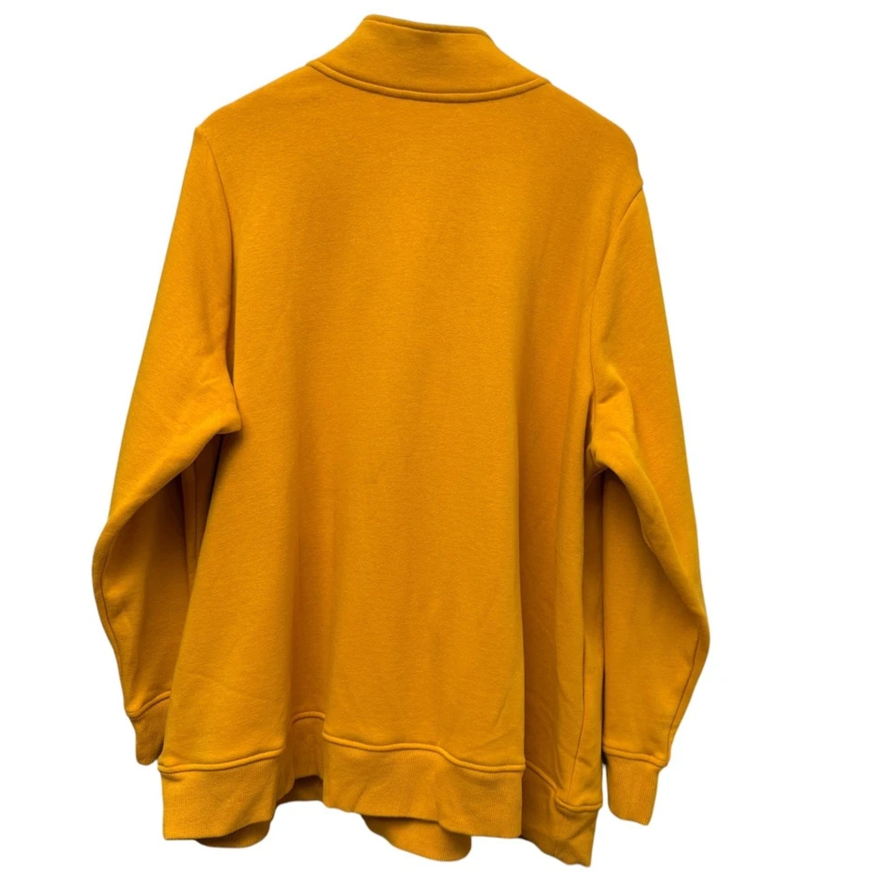 D & Co Active Womens Sweatshirt Plus Size 2X Yellow Mock Neck Pullover 1/4 Zip - Image 3 of 4