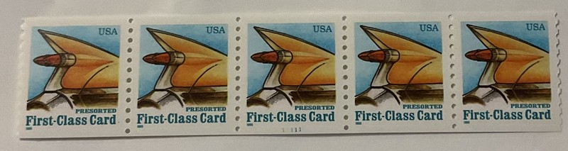 1995 US Scott #2908  Auto Tail Fin PNC5  Plate#11111 MNH