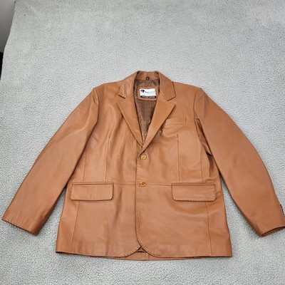 Koza Leathers Jacket Mens XL Brown Leather Suit Blazer Sport Coat