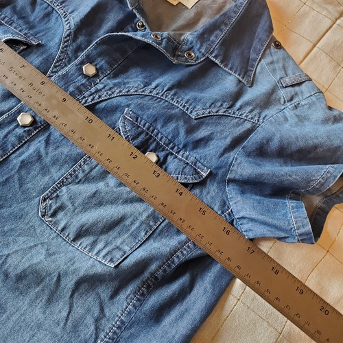 Diesel Denim Chambray Jean Shirt Dress Lightweight Missing Belt Sz S Y2K Vtg - Bild 2 von 10