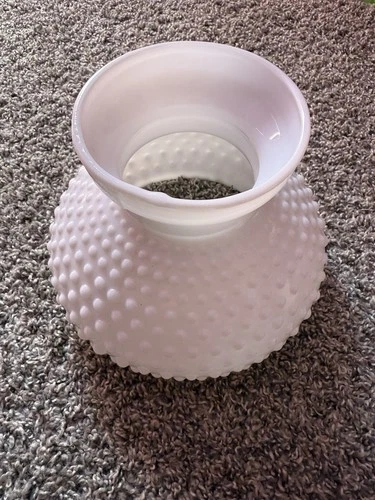 Vintage Milk Glass Lamp Shade Hobnail Smooth Edges 6 3/4”