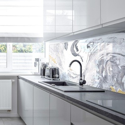 Premier Range Acryl Spritzschutz flüssiger Azurit und Zubehör