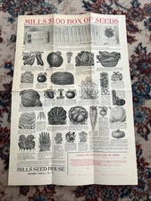 Vintage 1915 Mills Seed House Ad 1.00 Box Of Seeds Mill’s As Found