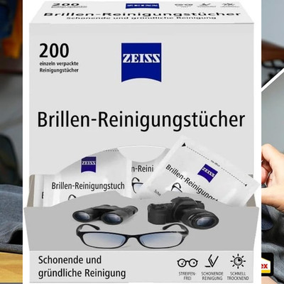 ZEISS Eyeglass Cleaning Wipes 200 pieces