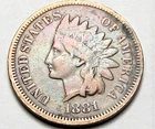1881 INDIAN HEAD CENT,MOST OF LIBERTY, VERY NICE COIN #014