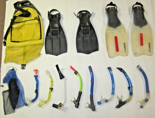 SCUBA SWIM EQUIPMENT AQUALUNG ROCKET FINS DACOR TURBOFLEX 8 SNORKELS UK GEAR BAG