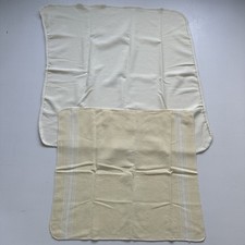 Lot Of 2 Vintage Yellow Pastel Super Soft Baby Blanket 28x24 34x33