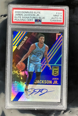 2020-2021 Panini Elite Jaren Jackson Jr Auto ES-JJJ 13/25 Blue SSP PSA 9 Auto 10