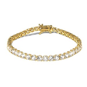 Authentic 10CTTW Lab Created Tennis Bracelet, 14K Gold Plated over Silver, Multiple sizes