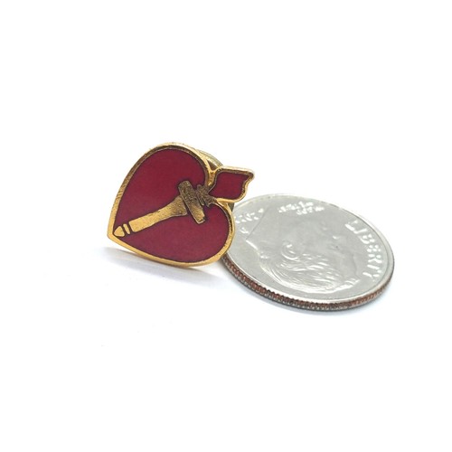 American Heart Association Logo Lapel Pin Heart Torch Volunteer Supporter VTG - Picture 2 of 3