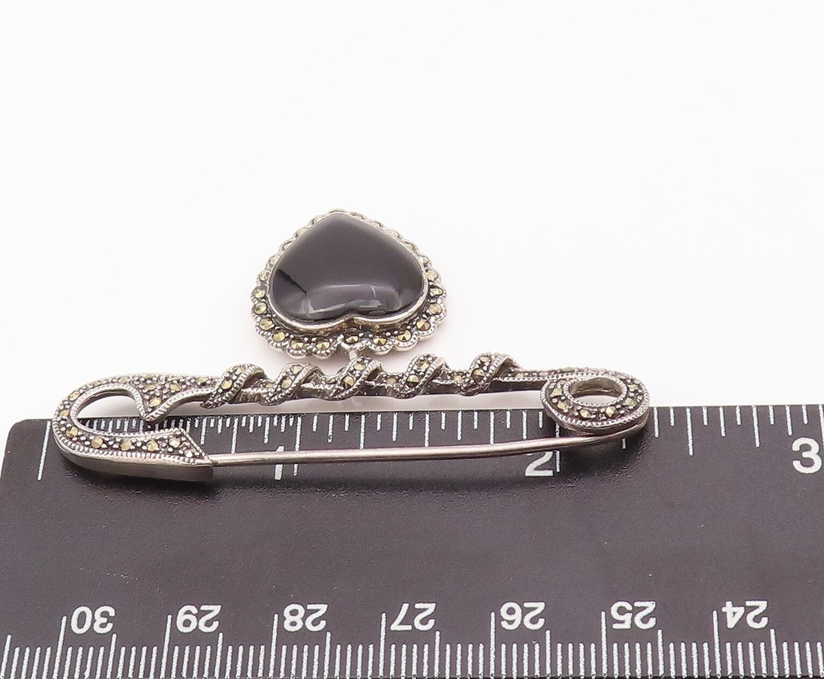  millennium plate `MARCASITE´ 925 Sterling Silver Vintage Marcasite Y2K New Millennium
