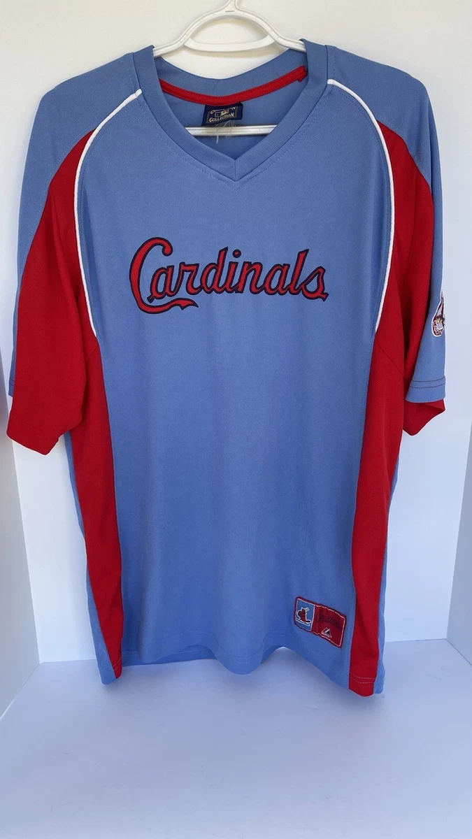 St. Louis Cardinals Jersey Blue Majestic Throwback Cooperstown 