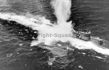 WW2 Picture Photo 1944 German Type VII U-Boat under attack US Navy aircraft 2394