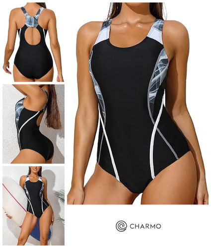 My Charmo Swimsuit Swimming Costume Size S Racerback Athletic Padded No Wires