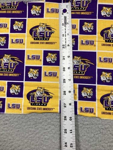 LSU Tigers Louisiana State University Fabric Remnant 25x9 Inches Sewing Crafts - Picture 7 of 10