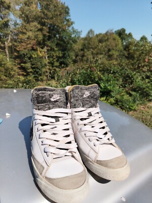 Size 10 - Nike Blazer'77 mid recycled wool white grey move to zero