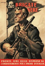 Quadro Stampa Poster Wall Art Guerra Propaganda Brigata Nera Fascista Italiana A4