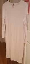 Womens plus size solid simple long sleeve bodycon midi dress White 2X-Large