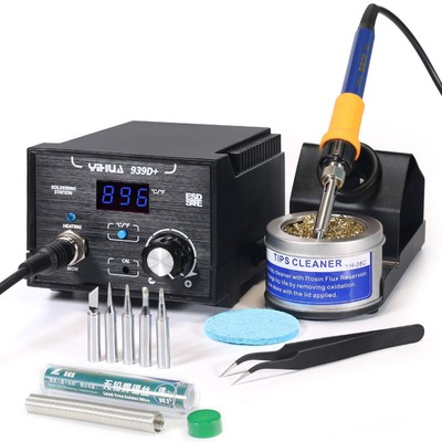 939D Digital Soldering Station 75W Equivalent with Precision Heat Control (392°F