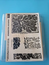  1999 STAMPIN' UP! Harvest Blessings 4-Piece Rubber Stamps