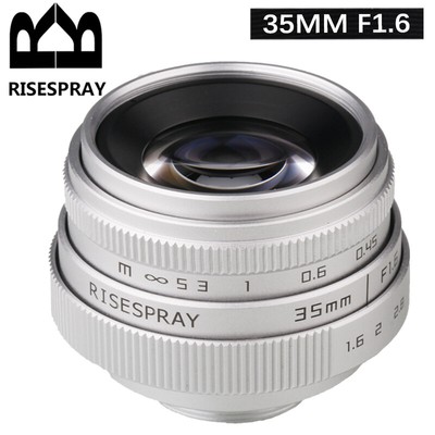 RISESPRAY 35mm f1.6 C mount CCTV Lens II for N1 FX NEX M4/3 M mount Series