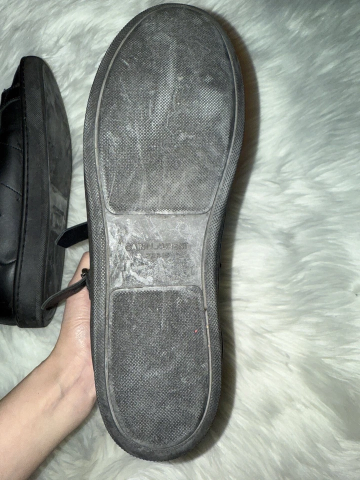 Saint Laurent Black High Top Belted Black Sneakers Sz 38. Authentic Unisex - Image 4 of 4